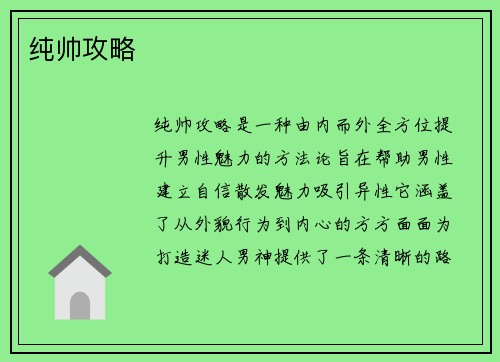 纯帅攻略